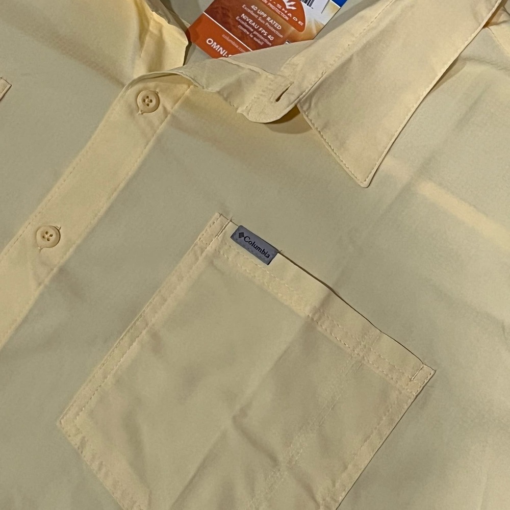 Columbia, Yellow Short Sleeve Buttondown 4XL, 716-D - Picture 3 of 4